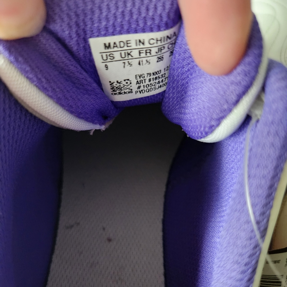 Women's White and Purple Athletic Sneakers - Picture 7 of 8